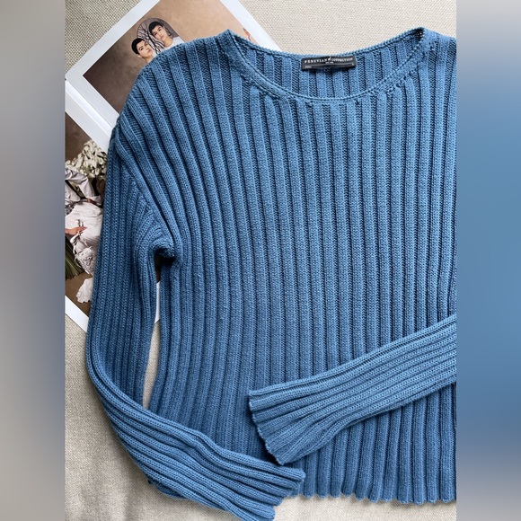 Peruvian Connection Rowe Ribbed Sweater In Blue Size S - Picture 6 of 15